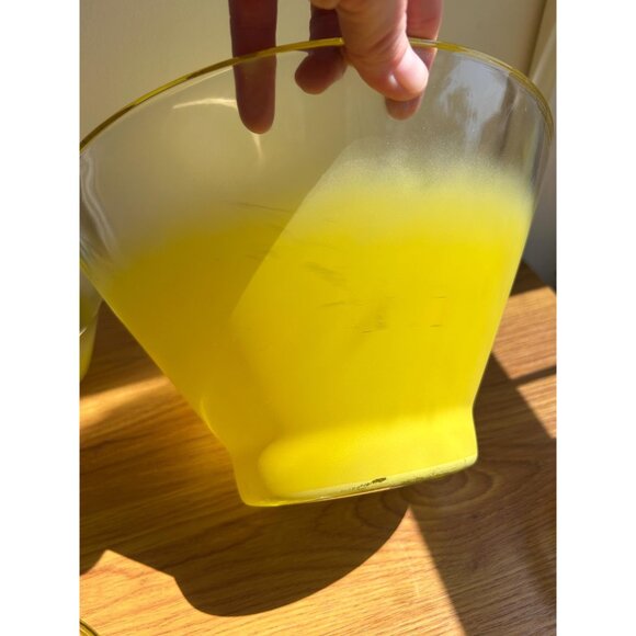 Blendo yellow gold rimmed large salad bowl set MCM - Picture 4 of 10